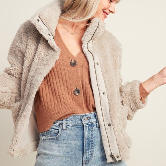 Old Navy sherpa teddy jacket - Picture 1 of 3